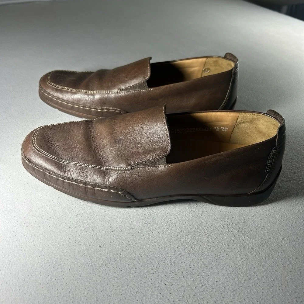 Mephisto‎ Edlef Cool Air Brown Leather Slip On Loafers Mens US 9 EU 8.5 Comfort